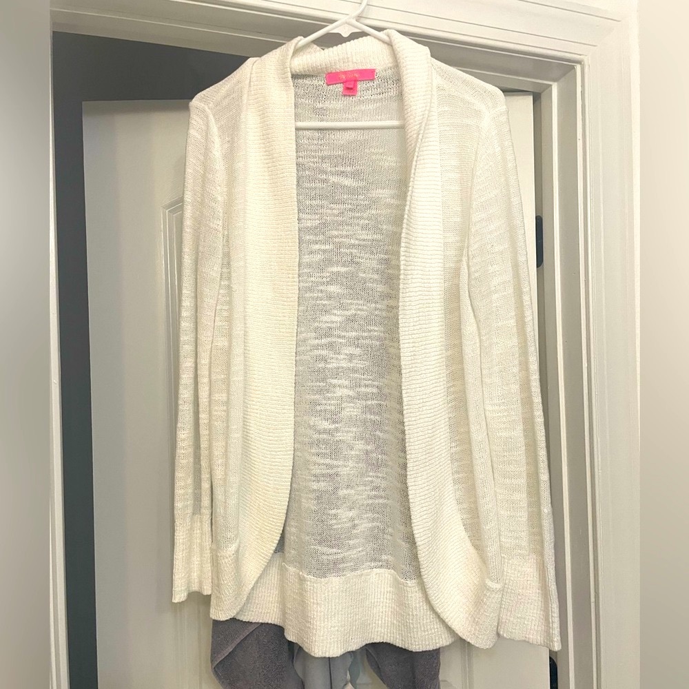 Lilly Pulitzer Amalie cardigan, size medium, resortwhite